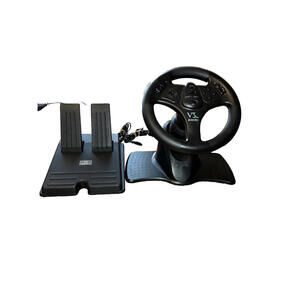 N64 V3FX Nintendo Driving Game Steering Wheel Pedals Controller InterAct Working